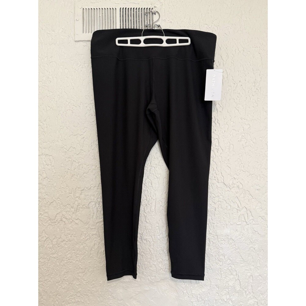 Athleta Womens Elation Rib Tight Leggings Black High Waist  NWT Yoga 2X